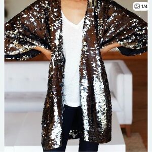 Emerson Fry Black and Silver Sequin Tunic